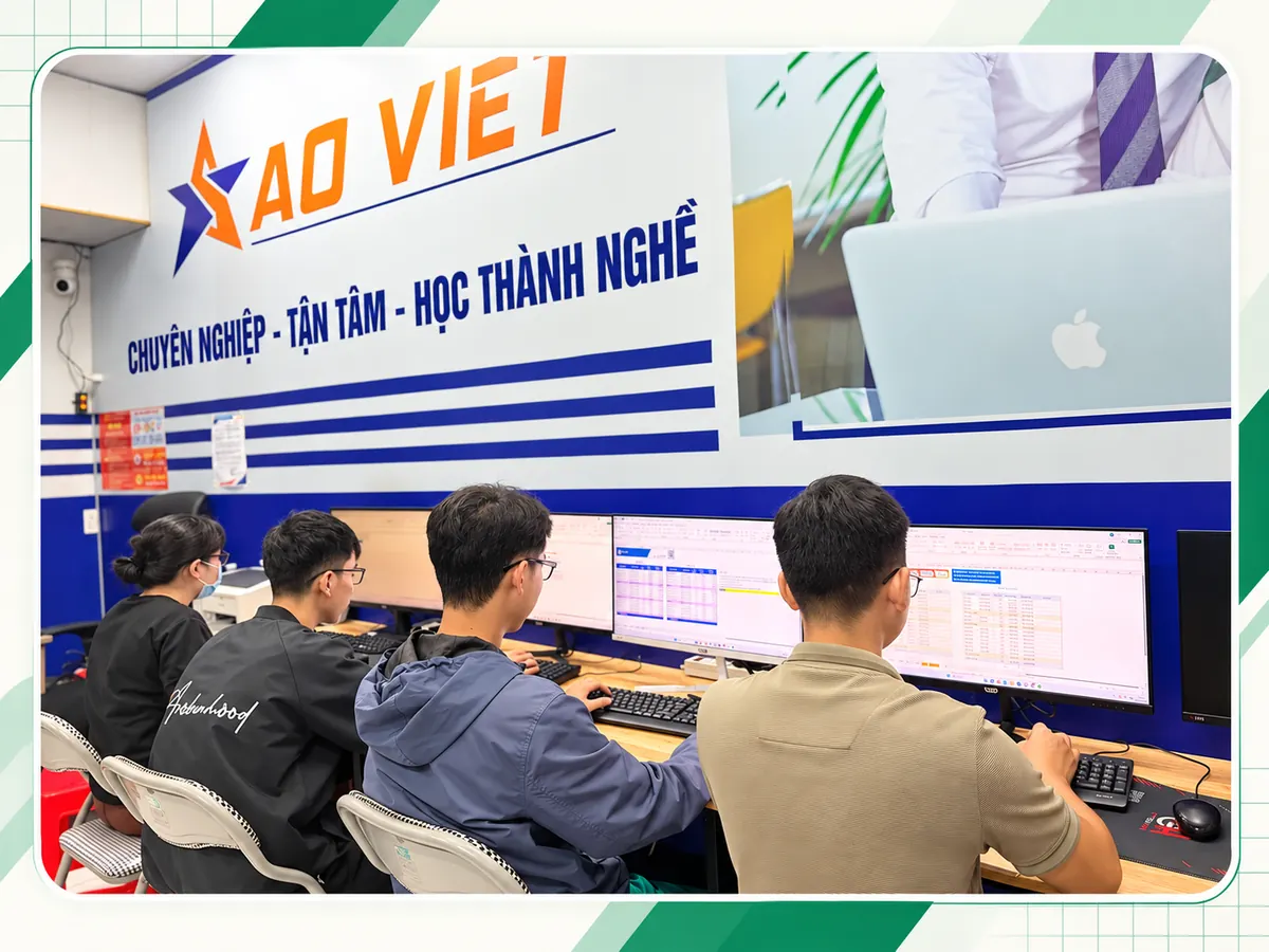 Ảnh minh họa thiết kế từ lớp tin học thực tế do chủ website cung cấp, dùng cho nội dung Học Excel online: gửi ví dụ nhỏ để hỏi công thức rõ hơn.